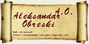 Aleksandar Obreški vizit kartica